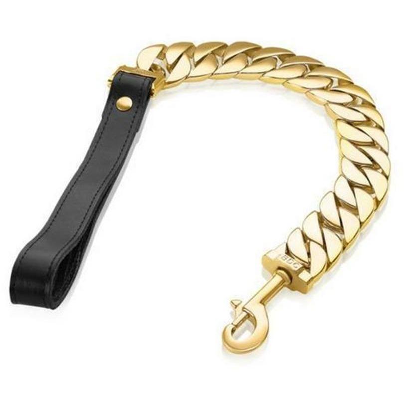 Kilo Cuban Link Gold Dog Leash – Luxury 14K Plated Chain