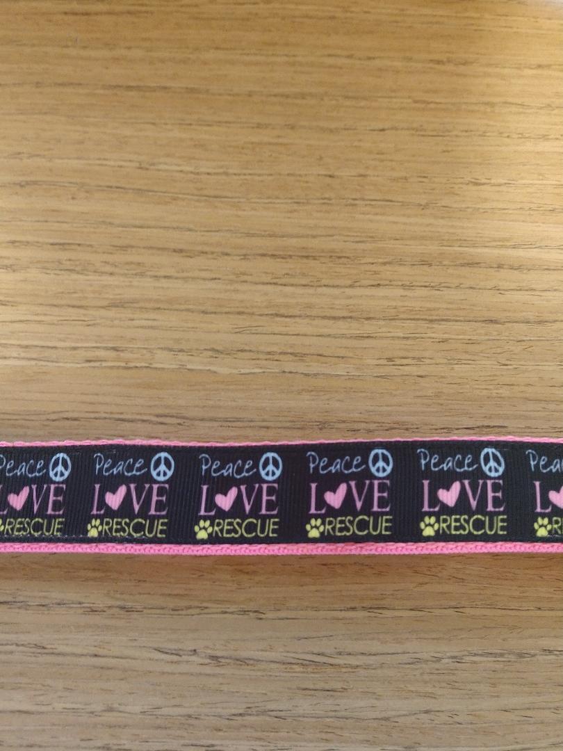 Peace, Love & Rescue Martingale Collar – Pink