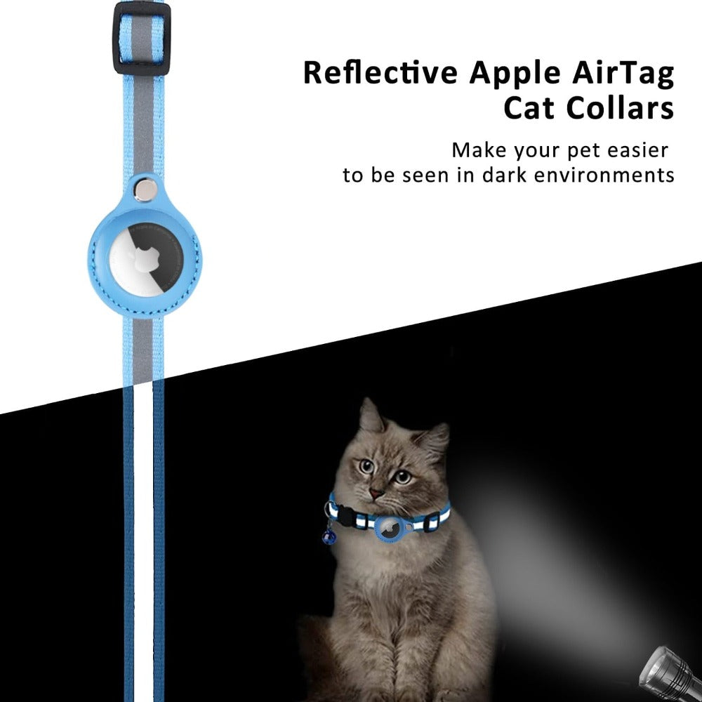 Reflective AirTag Collar for Cats & Dogs – Safety + Tracking