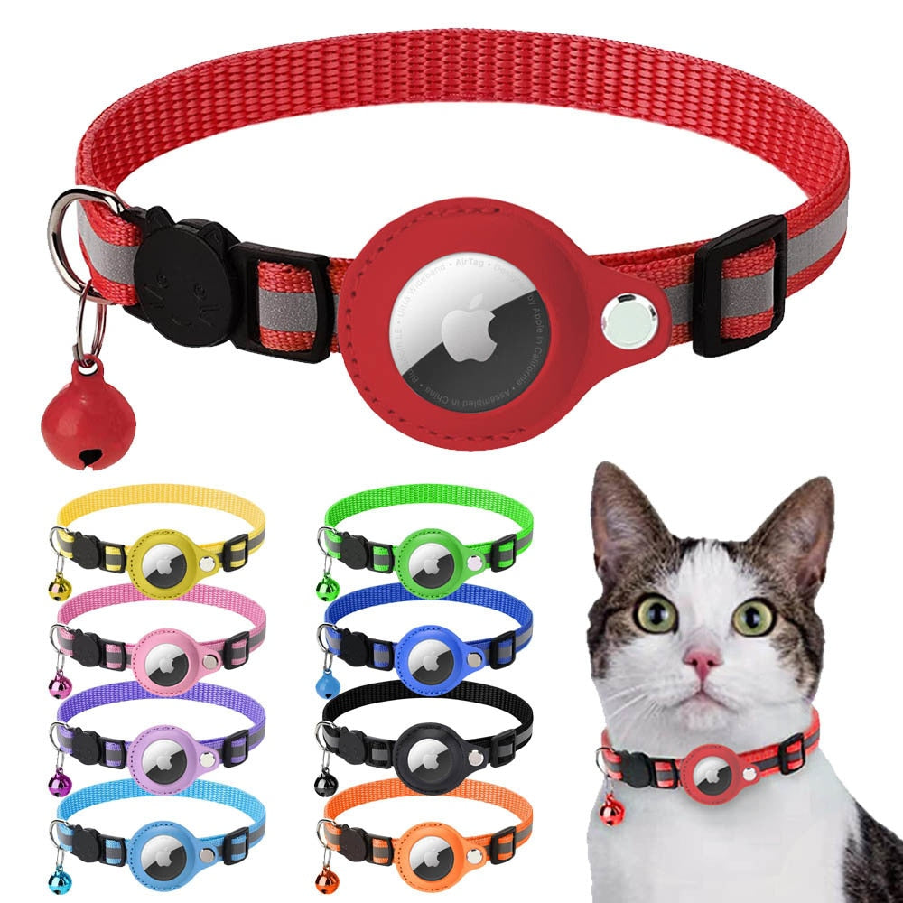Reflective AirTag Collar for Cats & Dogs – Safety + Tracking