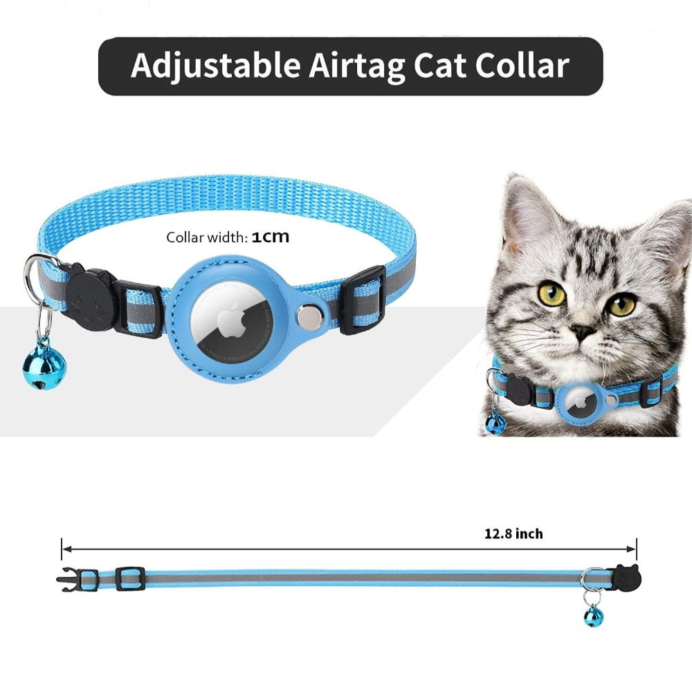 Reflective AirTag Collar for Cats & Dogs – Safety + Tracking