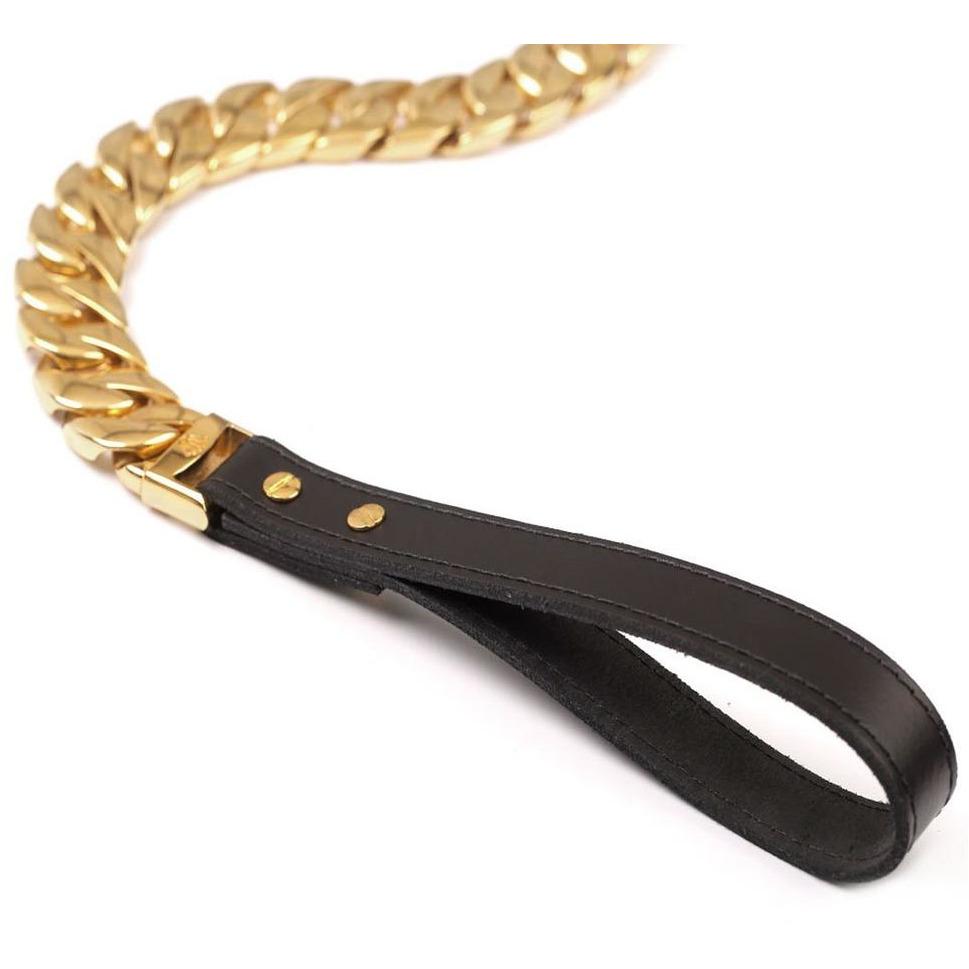 Kilo Cuban Link Gold Dog Leash – Luxury 14K Plated Chain